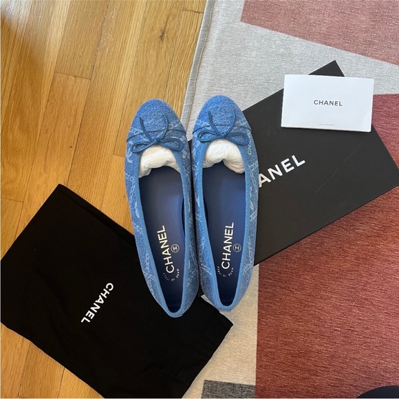 Authentic Chanel Denim Ballet Flats - Picture 3 of 3